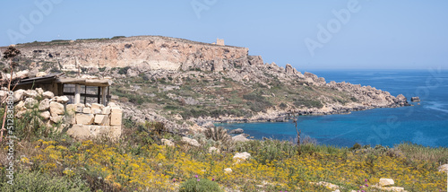 Panoramic view of a bay on an island in the Mediterranean