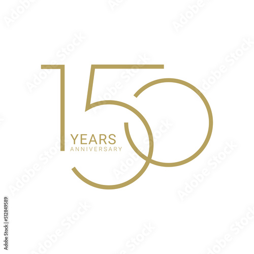 150 Years Anniversary Logo, Vector Template Design element for birthday, invitation, wedding, jubilee and greeting card illustration.