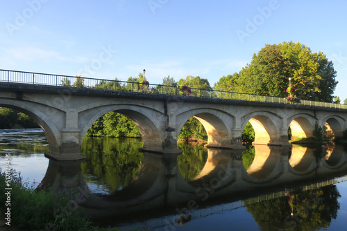 Bridge over the river Isle in Saint-Astier, Dordogne, France