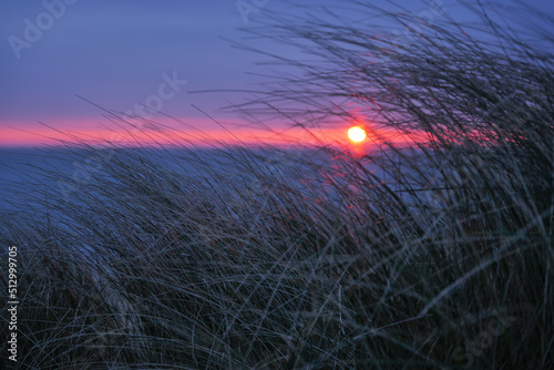 Scenic sunrise on Texel Island, the Netherlands