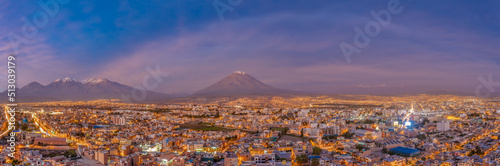 View of arequipa and its three volcanoes