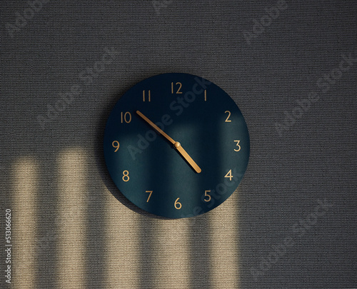 Wall clock and various light images. 