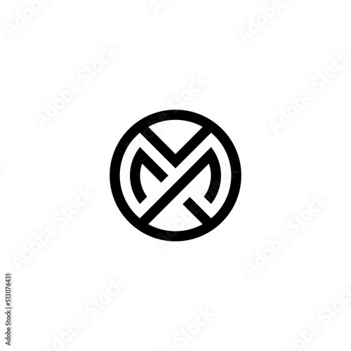 m x mx xm initial logo design vector template