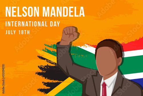 nelson mandela international day 18 july background illustration