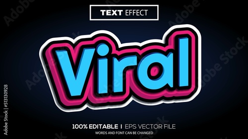 3d editable text effect viral theme premium vector