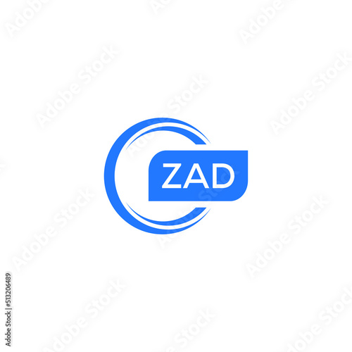 ZAD letter design for logo and icon.ZAD typography for technology, business and real estate brand.ZAD monogram logo.vector illustration. 