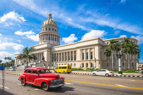 National Capitol Building and vintage in havana, cuba