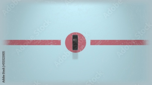 Hockey puck on the ice. Illustration suitable for betting promotion. Hockey concept. 