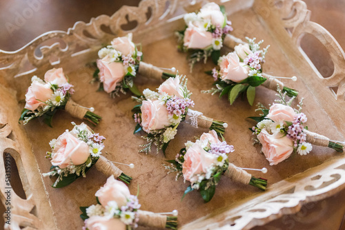 Tray of Boutonnieres 