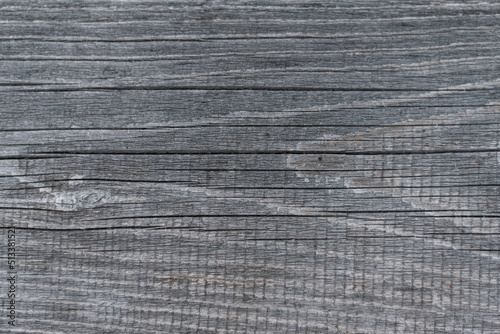Gray wooden pine plank with cracks and texture. Rustic old weathered retro style. Cottage.