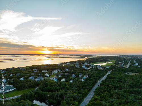 Aerial twilight photo Corolla North Carolina USA