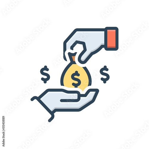 Color illustration icon for lenders