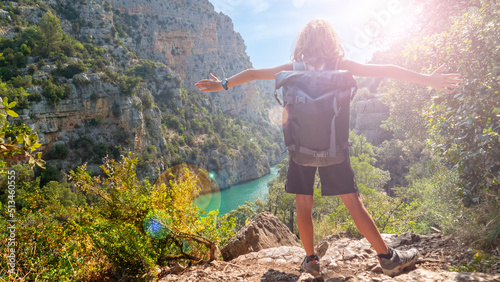 children enjoying panorama view of Gorges du Verdon in France