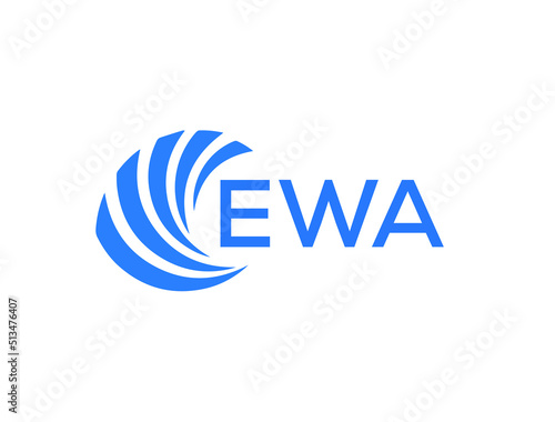 EWA Flat accounting logo design on white background. EWA creative initials Growth graph letter logo concept. EWA business finance logo design. 
