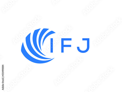 IFJ Flat accounting logo design on white background. IFJ creative initials Growth graph letter logo concept. IFJ business finance logo design. 