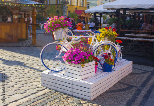 Flower composition on Market Square in Wroclaw
