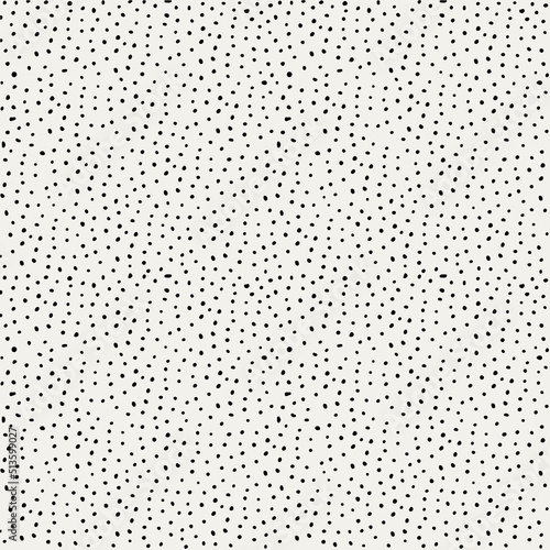 Monochrome hand drawn polka dot seamless pattern.
