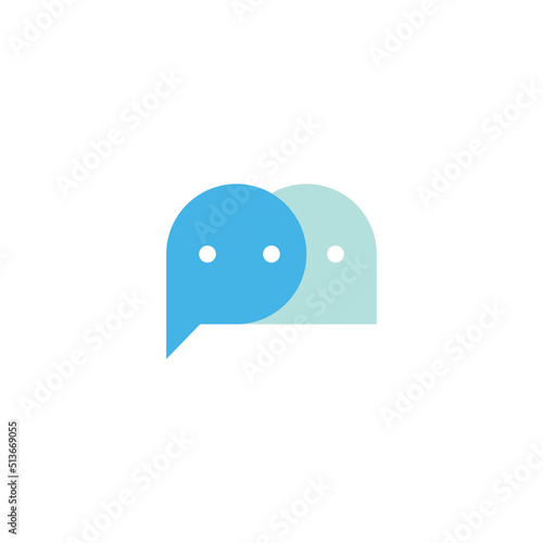 Initial m chat logo design template vector illustration