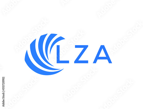 LZA Flat accounting logo design on white background. LZA creative initials Growth graph letter logo concept. LZA business finance logo design. 