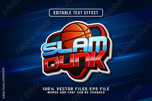slam dunk 3d text effect premium vectors