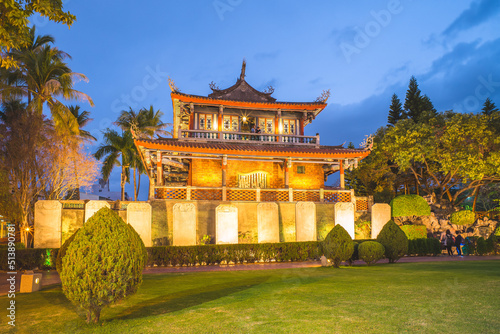 night view of Chihkan Tower in Tainan, Taiwan