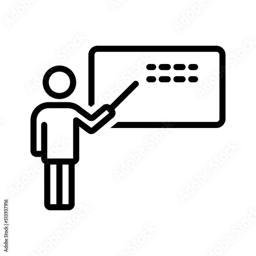 Black line icon for Teach