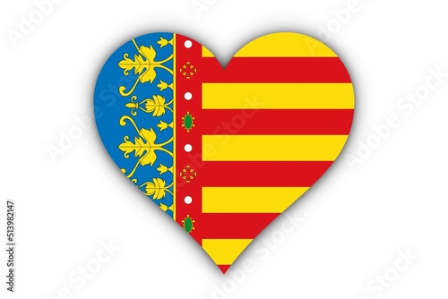 Bandera de la Comunidad valenciana en corazón