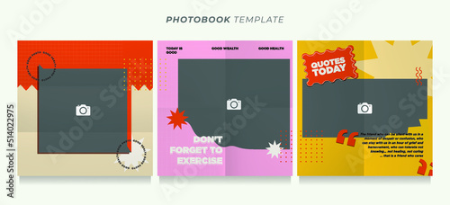 Photobook template with anti design style