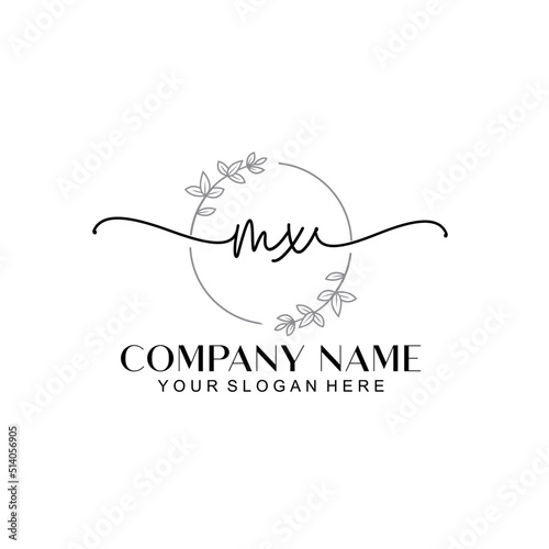 MX signature logo template vector