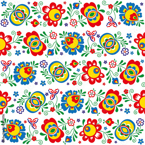 Seamless pattern made from folklore ormaments (Moravia - Slovacko)