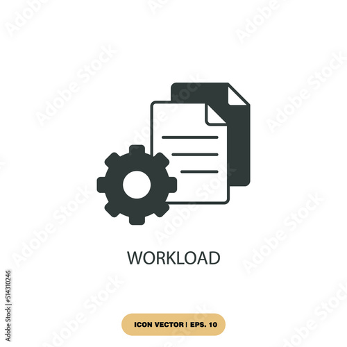 workload icons symbol vector elements for infographic web