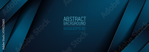 luxury abstract background blue colort straight line overlap layer shadow gradients dark space composition, simple minimal shapes illustration for application banner, flyer cover media, template des