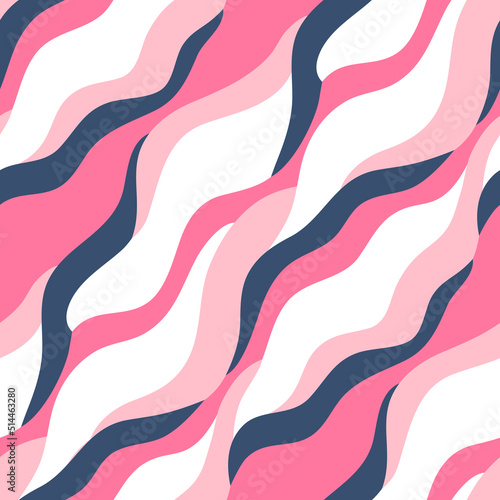 Abstract seamless pattern with diagonal wavy lines