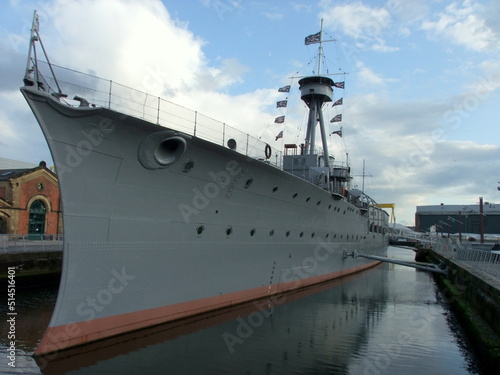 Military ship HMS Caroline - light cruiser of the Royal Navy, Belfast, Northern Ireland