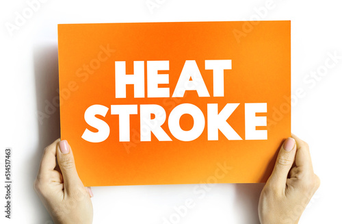 Heat stroke text quote on card, concept background