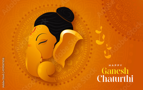 Happy Ganesh Chaturthi Festival Celebration Greeting Background Template
