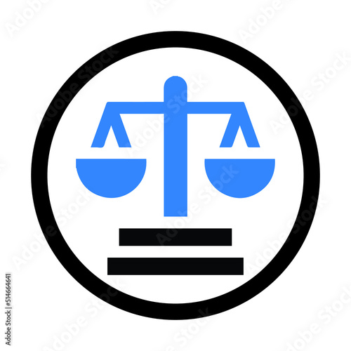 Balance judge or justify law icon