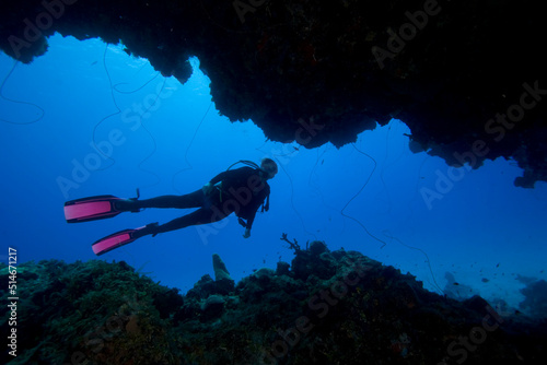 Scuba diver, Eleuthera, Bahamas 