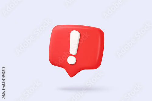 3d red danger attention bell or emergency notifications alert on rescue warning in background. alert important for security urgency concept. 3d warning urgent icon vector render illustration
