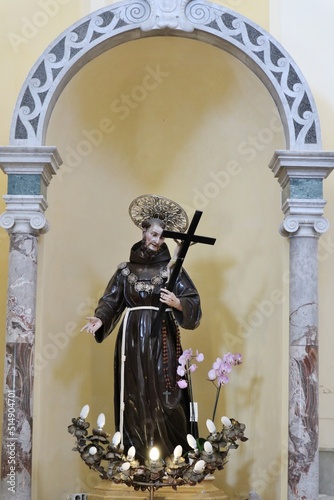 Ischia - Statua settecentesca di San Francesco d'Assisi nella Chiesa di Sant'Antonio