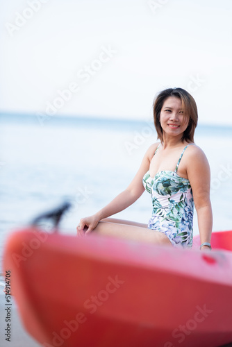 A woman wearing a bikini, portrait sexy girl 