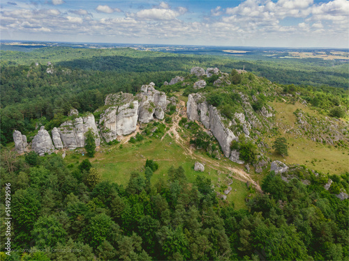 Jura Krakowsko-Częstochowska, Podlesice, Góra Zborów - widok od strony zachodniej. 