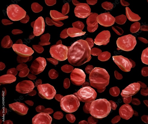 When red blood cells are in a hypertonic solution. This results in crenation (shriveling) of the blood cell 3d rendering
