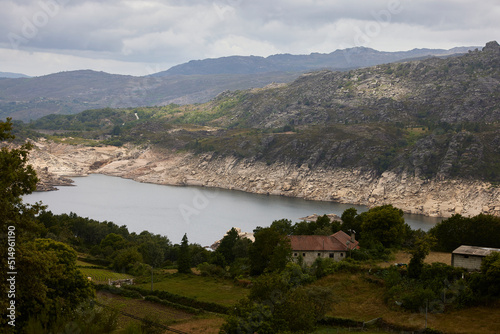 Reservoir. Water dam in the Gerês Natural Park (Portugal)