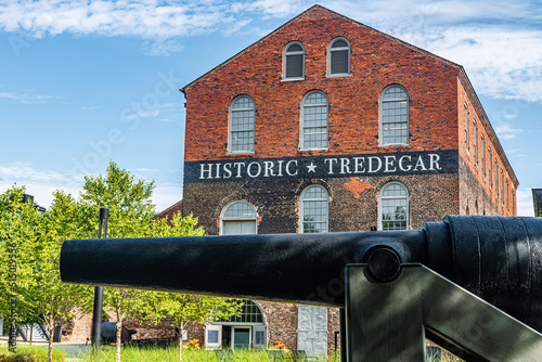 Civil War cannon in front of Historic Tredegar in Richmond, VA