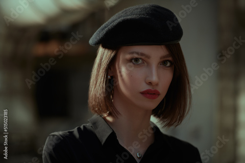 beautiful girl in beret