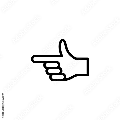 Icono de dedo de la mano apuntando o señalando. Concepto de señalar. Ilustración vectorial estilo línea simple