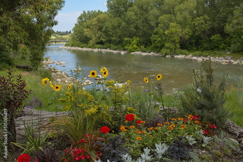 Bow River in Calgary,Alberta Province,Canada,North Americ 