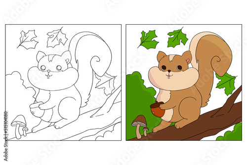 Hand Drawn Cute Animal Coloring Pages for kids 3
