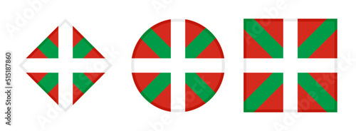 basque flag icon set. vector illustration isolated on white background
